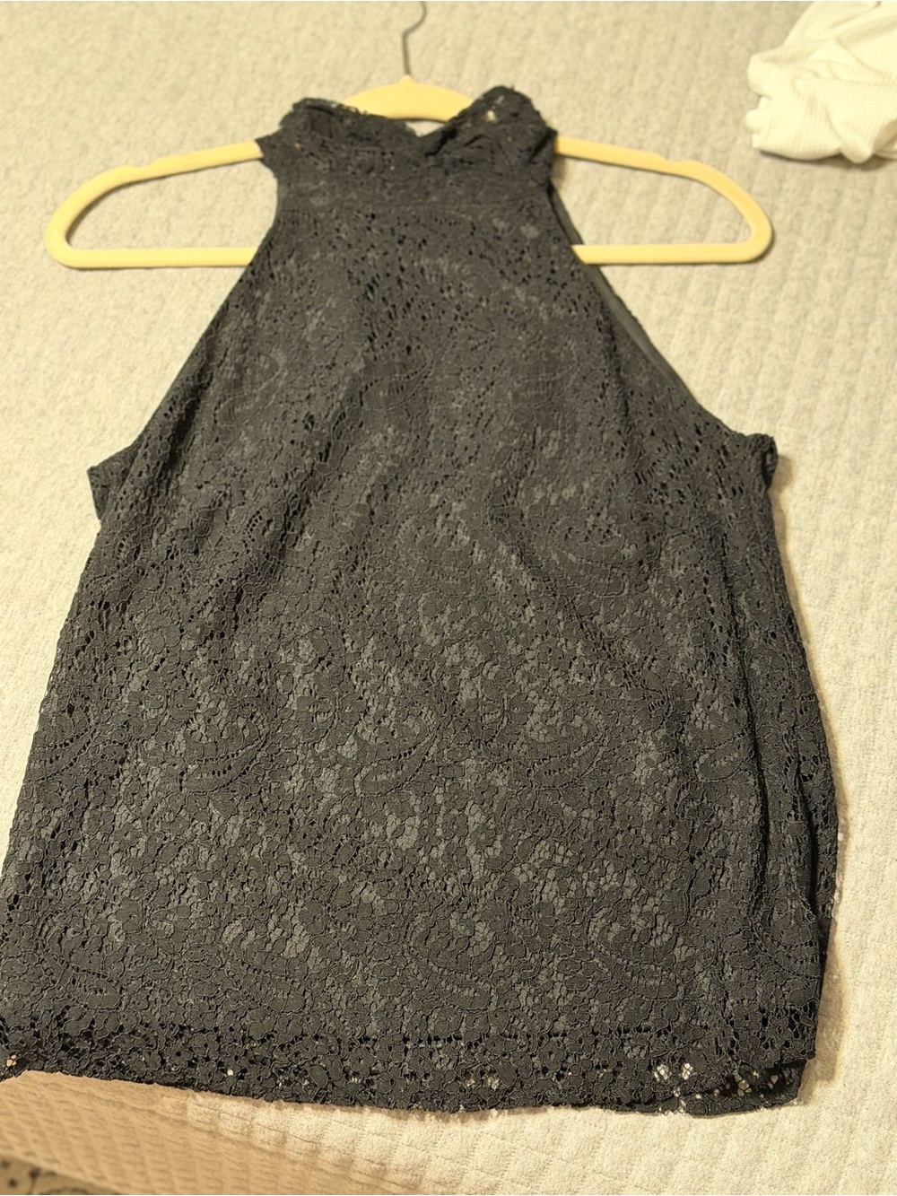 Express Black Lace Button-Back dressy top